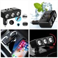 Bộ chia tẩu sạc xoay gập 90 độ, 3 cổng tẩu đa năng kèm 2 cổng USB