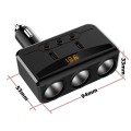 Bộ chia tẩu sạc xoay gập 90 độ, 3 cổng tẩu đa năng kèm 2 cổng USB