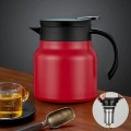 Ấm pha trà giữ nhiệt có bộ loc trà dung tích 1000ml tiện dụng, Màu đen - Không hiển thị nhiệt độ