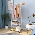 Kệ treo quần áo chữ A khung kim loại có bánh xe di chuyển, Màu trắng