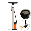 Bơm xe đạp bằng thép không gỉ có đồng hồ đo áp suất