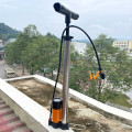 Bơm xe đạp bằng thép không gỉ có đồng hồ đo áp suất