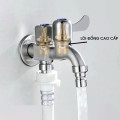 Vòi nước 2 đầu ra chất liệu inox không gỉ