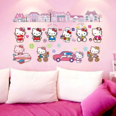 Decal dán tường hình Hello Kitty