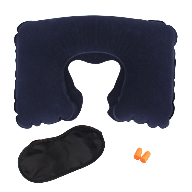 Combo gối kê cổ bơm hơi và bịt mắt
