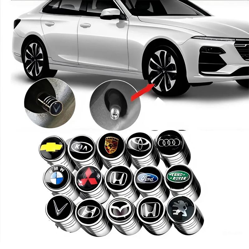 Combo 4 nắp chụp chân van xe ô tô tích hợp logo xe cao cấp