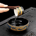 Bộ ấm chén từ sa cao cấp hoạ tiết hoa văn sang trọng 