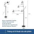Đèn cây đứng PIXAR cao 2m decor phòng, bóng LED chống cận, Thân đèn
