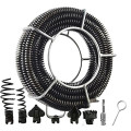Dây lò xo thông tắc cống đa năng, dễ sử dụng, Dây 3m + phụ kiện