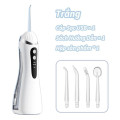 Máy tăm nước không dây kèm 4 đầu phun phù hợp cho người niềng răng, Màu trắng