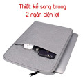 Túi chống sốc laptop 2 ngăn có quai xách chống va đập cao cấp, Màu xám - 13inch - 13.3inch