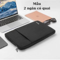 Túi chống sốc laptop 2 ngăn có quai xách chống va đập cao cấp, Màu xám - 13inch - 13.3inch