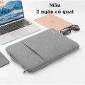 Túi chống sốc laptop 2 ngăn có quai xách chống va đập cao cấp, Màu xám - 13inch - 13.3inch