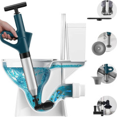 Dụng cụ thông tắc cống, bồn cầu bằng khí nén an toàn, hiệu quả, Ống thép - Tay cong	