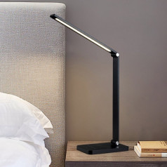 Đèn học chống cận tích điện 5 màu sáng, điều chỉnh xoay đa góc tiện dụng, Màu đen -  Bản tiêu chuẩn cắm điện