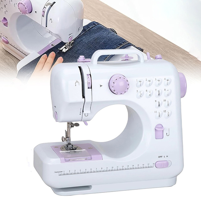 Máy may mini gia đình có vắt sổ đa năng tích hợp 12 kiểu may