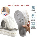 Combo 2 miếng lót giày 4D thể thao mềm mại co giãn giảm xóc, thoáng khí, Mặt đen - Đệm trắng - Size 41/42