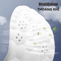 Combo 2 miếng lót giày 4D thể thao mềm mại co giãn giảm xóc, thoáng khí, Mặt đen - Đệm trắng - Size 41/42