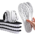 Combo 2 miếng lót giày 4D thể thao mềm mại co giãn giảm xóc, thoáng khí, Mặt đen - Đệm trắng - Size 41/42