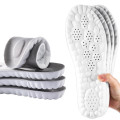 Combo 2 miếng lót giày 4D thể thao mềm mại co giãn giảm xóc, thoáng khí, Mặt đen - Đệm trắng - Size 41/42