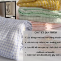 Chăn hè cotton đũi kẻ mềm mịn mát, Chăn đũi kẻ hồng	