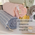 Chăn hè cotton đũi kẻ mềm mịn mát, Chăn đũi kẻ hồng	