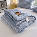 Chăn hè cotton đũi kẻ mềm mịn mát, Chăn đũi kẻ hồng	