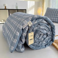 Chăn hè cotton đũi kẻ mềm mịn mát, Chăn đũi kẻ hồng	