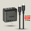 Bộ sạc Basefast Type C 3 cổng 65w sạc nhanh tiết kiệm thời gian