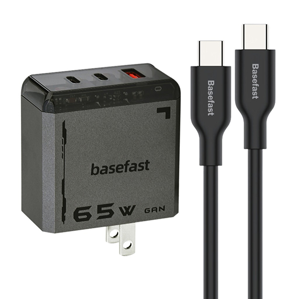Bộ sạc Basefast Type C 3 cổng 65w sạc nhanh tiết kiệm thời gian