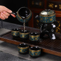Bộ ấm chén trà đạo cối xay gốm sứ cao cấp, Hoa văn