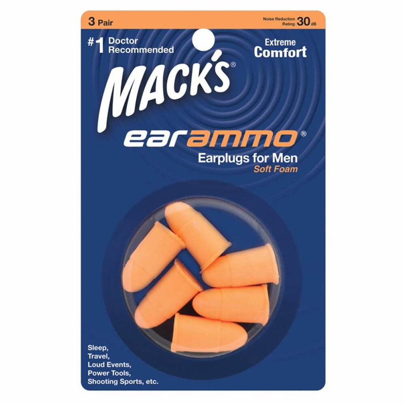 Hộp 3 đôi nút bịt tai chống ồn Macks Ear Ammo Foam siêu mềm