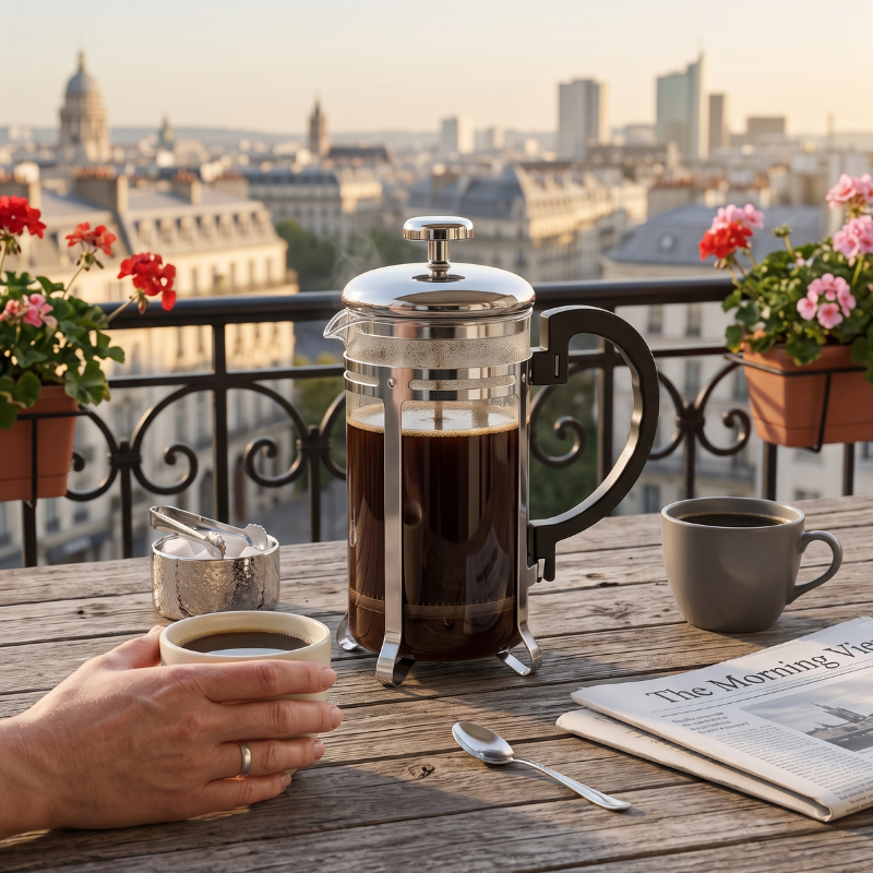 Bình pha trà thủy tinh French cổ điển sang trọng