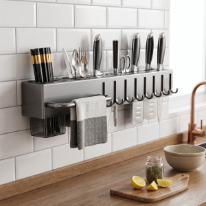 Kệ để dao kéo, dụng cụ nhà bếp chất liệu thép carbon bền chắc