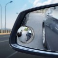 Bộ 2 Gương cầu lồi xóa điểm mù ô tô có khung viền bạc, xoay 360 độ