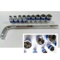 Bộ tuýp khẩu 10 món 1/2" cần L siết mở ốc chuyên dụng