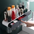 Bộ nhả kem đánh răng sang trọng dính tường siêu chắc, Bộ 2 cốc