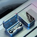 Tai nghe bluetooth cảm biến vân tay mặt gương led cao cấp, Màu đen
