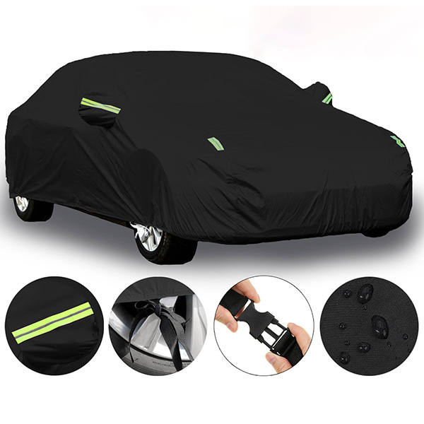 Bạt phủ ô tô 4, 5 chỗ màu đen bảo vệ xe cao cấp 