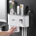 Bộ nhả kem đánh răng tự động kèm cốc từ tính tiện dụng, Bộ 3 cốc