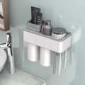 Bộ nhả kem đánh răng tự động kèm cốc từ tính tiện dụng, Bộ 3 cốc