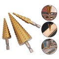 Bộ 3 mũi khoan tháp titanium 4 - 32mm đa năng