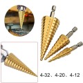 Bộ 3 mũi khoan tháp titanium 4 - 32mm đa năng