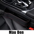 Bộ 2 khay để đồ khe ghế ô tô, hộp để đồ chia ngăn đa năng gắn xe hơi, Màu kem