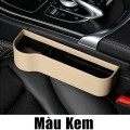 Bộ 2 khay để đồ khe ghế ô tô, hộp để đồ chia ngăn đa năng gắn xe hơi, Màu kem