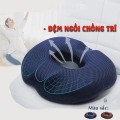 Đệm lót ghế ngồi y tế cao su non cao cấp cho người bệnh trĩ, Màu xanh đen	