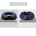 Đệm lót ghế ngồi y tế cao su non cao cấp cho người bệnh trĩ, Màu xanh đen	