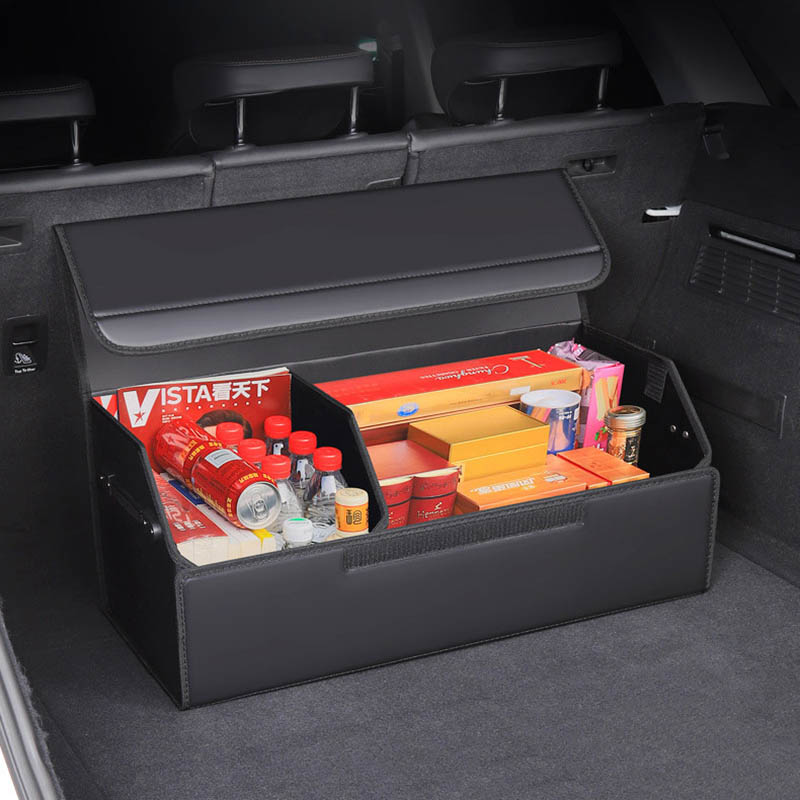 Thùng đựng đồ đa năng cốp sau ô tô bọc da cao cấp