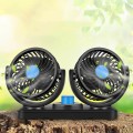 Quạt đôi mini xoay 360 độ 12V-24V tiện ích trên ô tô, Loại 24V cắm tẩu (dùng cho xe tải 2 bình ắc quy lớn)	