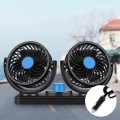 Quạt đôi mini xoay 360 độ 12V-24V tiện ích trên ô tô, Loại 24V cắm tẩu (dùng cho xe tải 2 bình ắc quy lớn)	